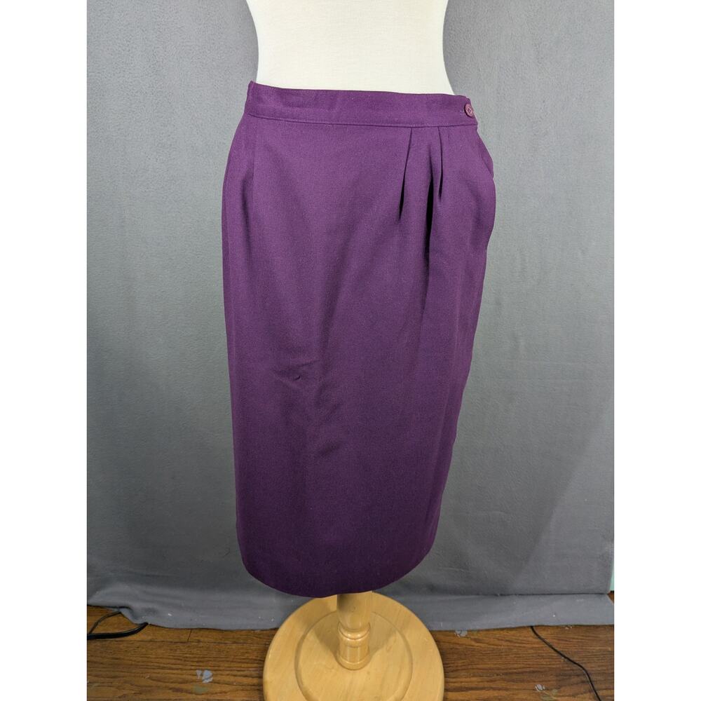 Vintage Pendleton Skirt 12 Midi Wool Lined Pleats Pockets Purple USA